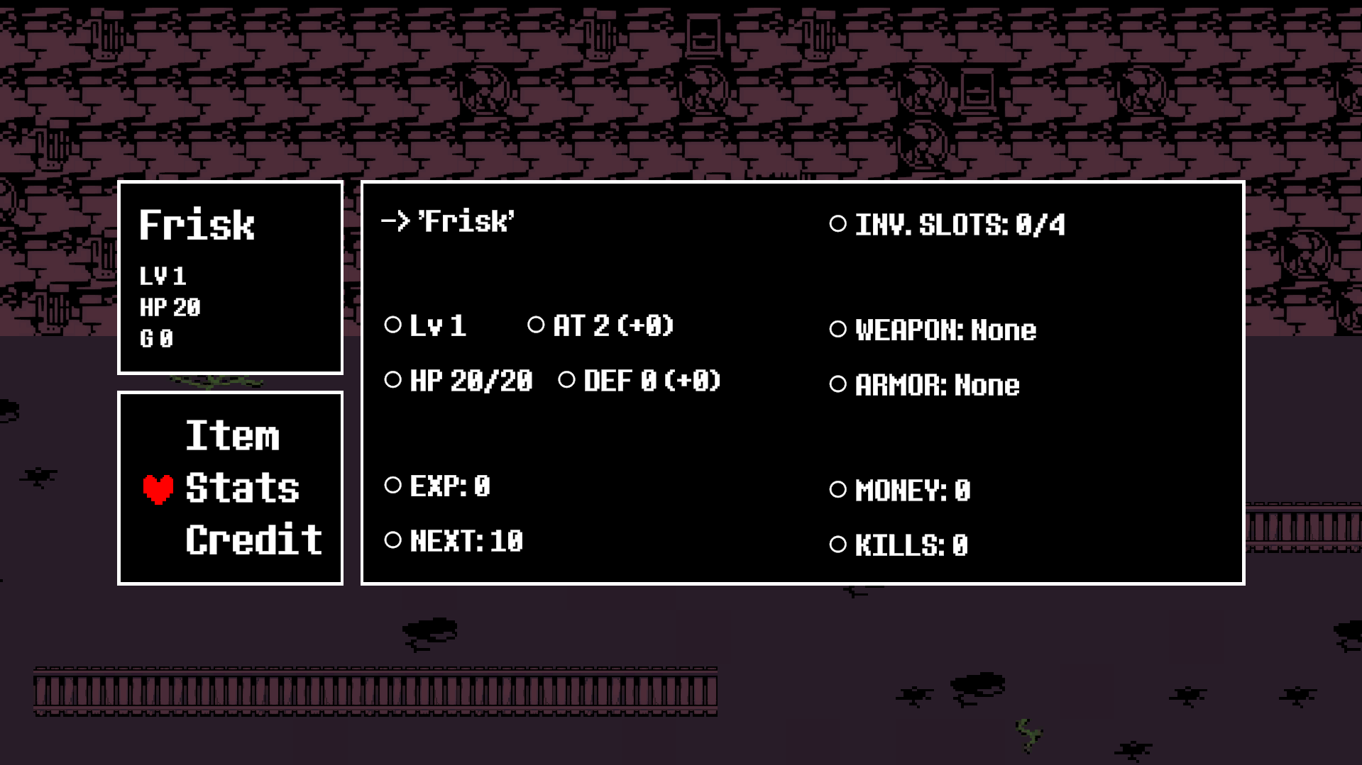 Menu d'information sur le joueur